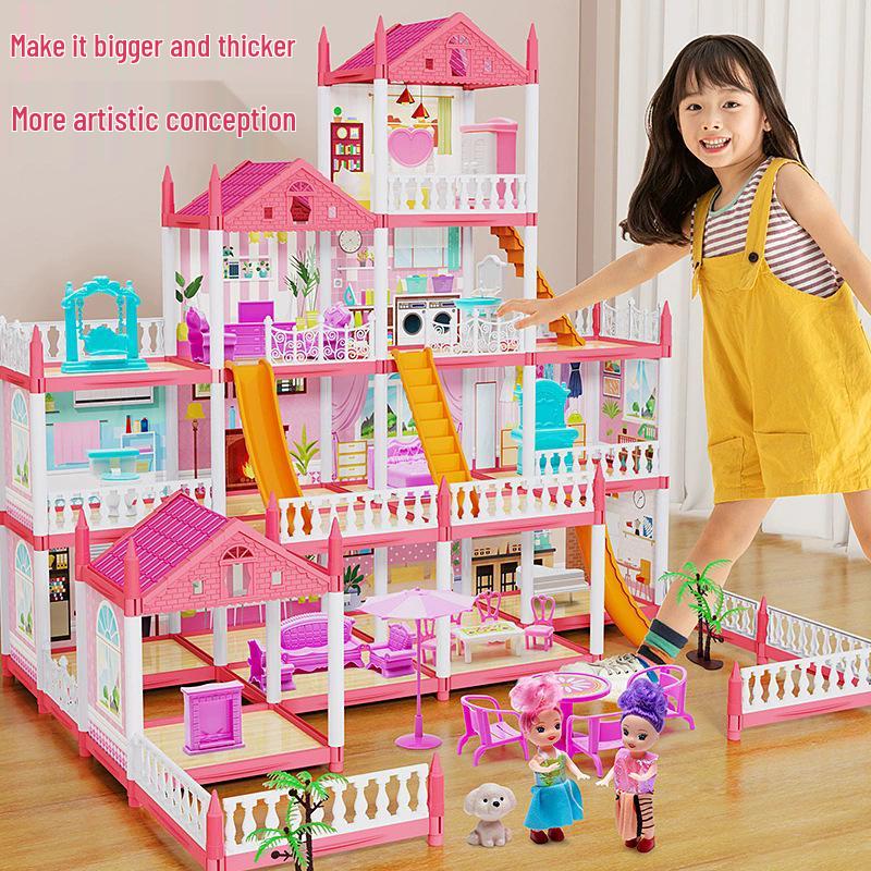 Children's Pretend Play Castle Dollhouse - Educational, Assembled, Birthday Gift for Girls