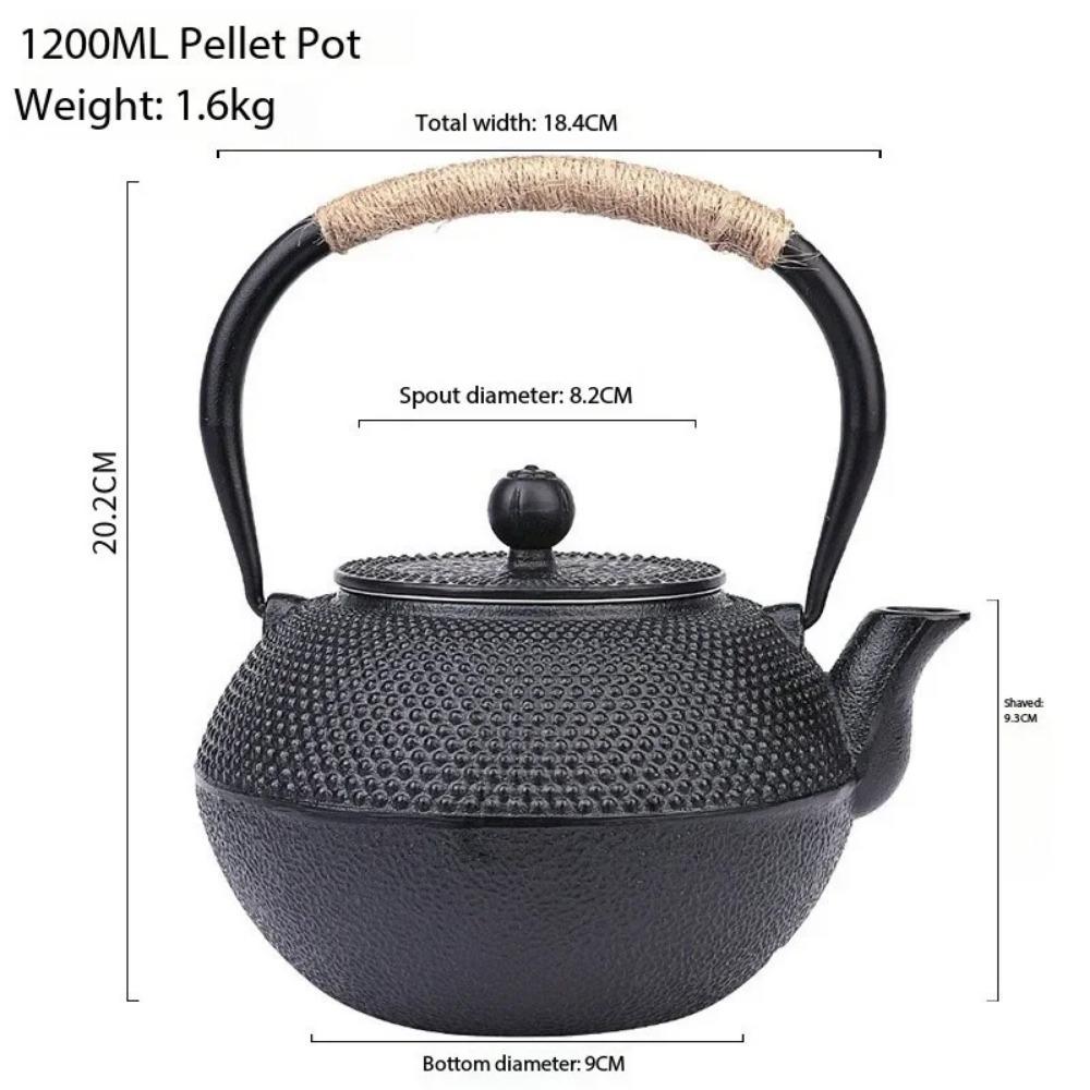 Japanese Cast Iron Tea Teapot Outdoor Kettle with Filter Boiling Water Teapot Kettle for Oolong Kung Fu Puer Tea Kitchen Teaware