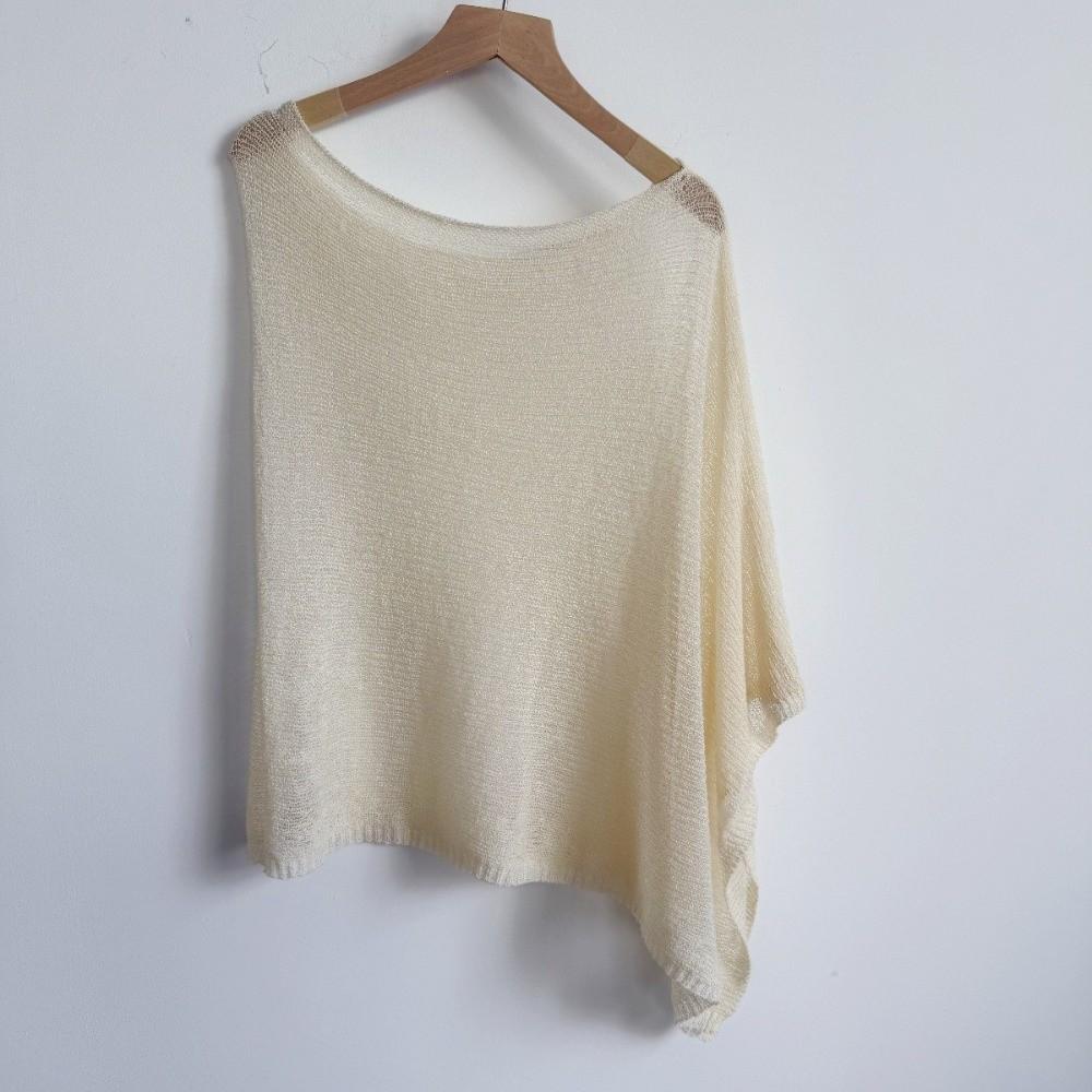 Summer Drop Shoulder Crochet Poncho Sweater Irregular Multi-wear Beach Cover Up Sheer Knitted Cover-ups Vacation Outfits