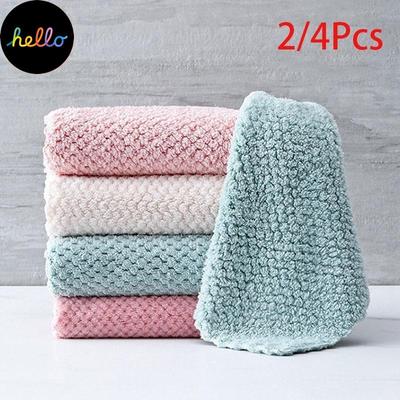 Weiche Mikrofaser-Küchentücher, saugfähiges Geschirrtuch, Anti-Fett-Reinigungslappen, antihaftbeschichtetes Öl-Haushaltsreinigungstuch