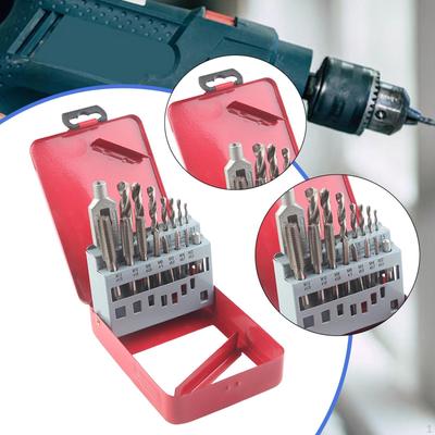 Combination Drill & Tap Bit Set Thread Tapping Tool Deburring High Speed Steel Power Parts for