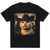 Funny Cowboy Cat Meme Graphic T Shirts Unisex Fashion Kawaii Vintage Tshirt Oversized Casual High Quality Tshirts