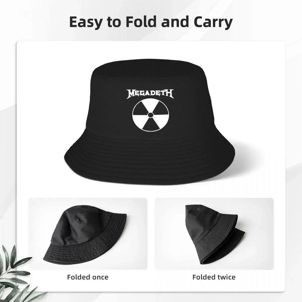 Women Men The Megadeth Metal Band Bob Hat Accessories Travel Headwear Black  Bucket  Fishing S for Hiking