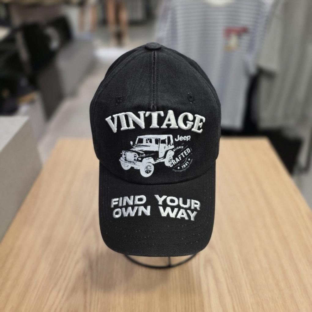 Jeep_Vintage Jeep Embroidered Ball Cap_JP3GCU084 black