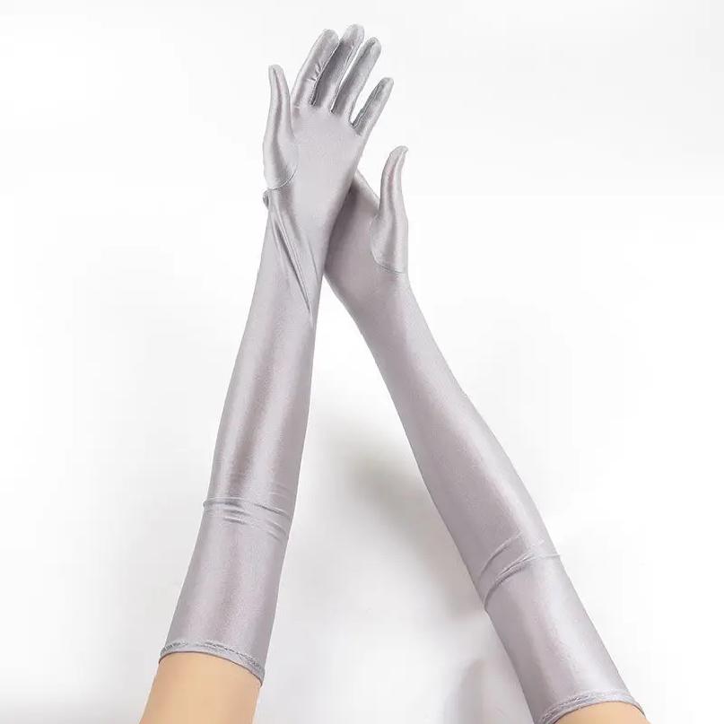 52cm Fashion Women Spandex Elasticity Opera Elbow Long Gloves Solid Driving Sun Protection Party Prom Etiquette Performance