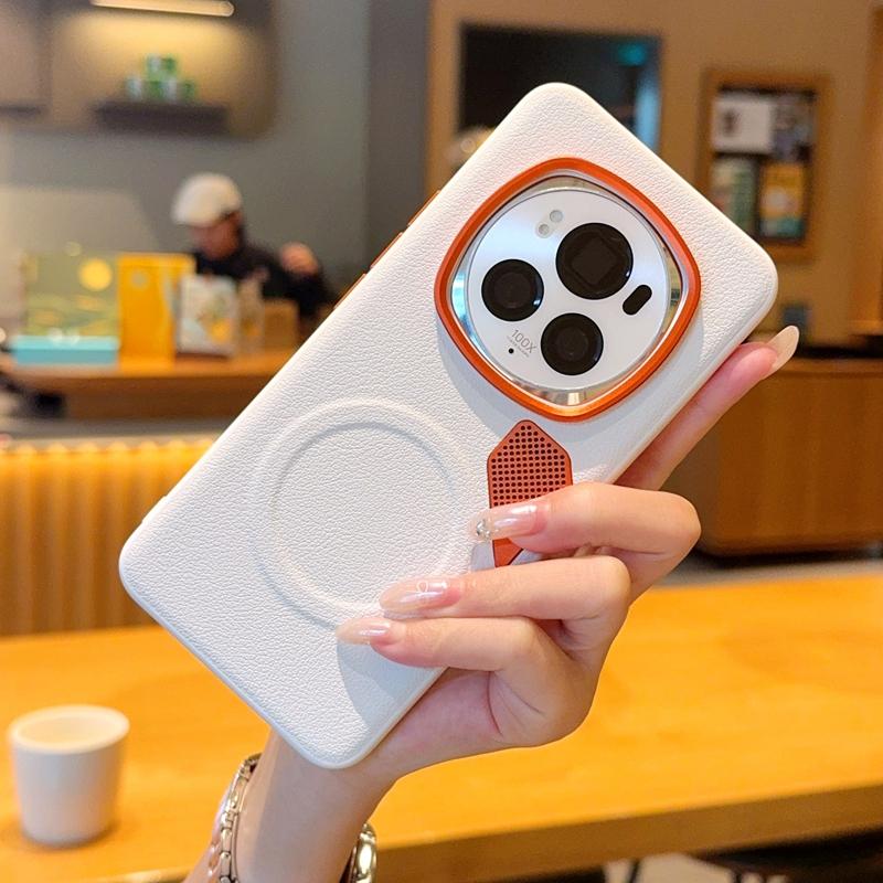

For Honor Magic 7 6 Pro Case Magnetic PU Leather Cover +PC Heat Dissipation Cover with Metal Camera Lens for HONOR Magic7 Pro HONOR Magic7 Pro
