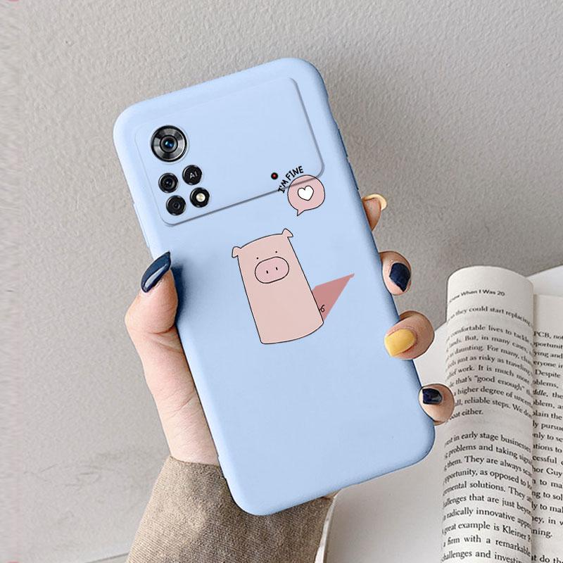 Case For Poco X4 Pro 5G Poco M4 Pro Cute Heart Flower Back Cover Soft Silicone Matte Protective Funda For Xiaomi Poco X6 X5 Pro