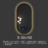 Smart Touch Screen Anti-fog Wall Hanging Bathroom White Light Led Lamp Mirror Oval Frameless Explosion-proof Bathroom Mirror