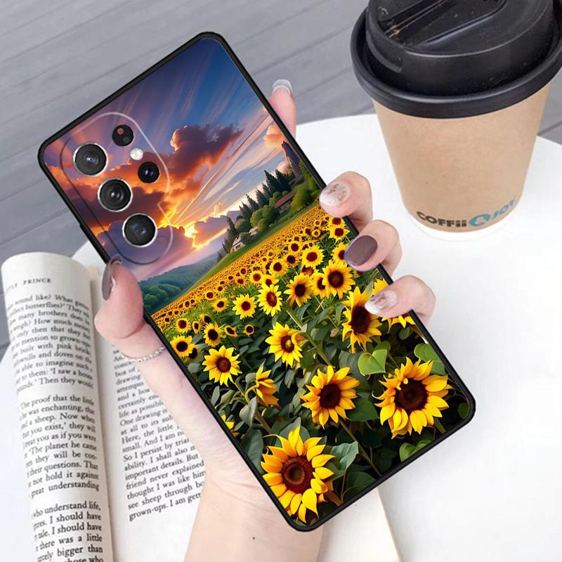 Beauty Yellow Sunflower phone case Cover For Samsung Galaxy S24 S25 Ultra S21 S22 Ultra S10E Note 10 Plus Note 20 FE S23