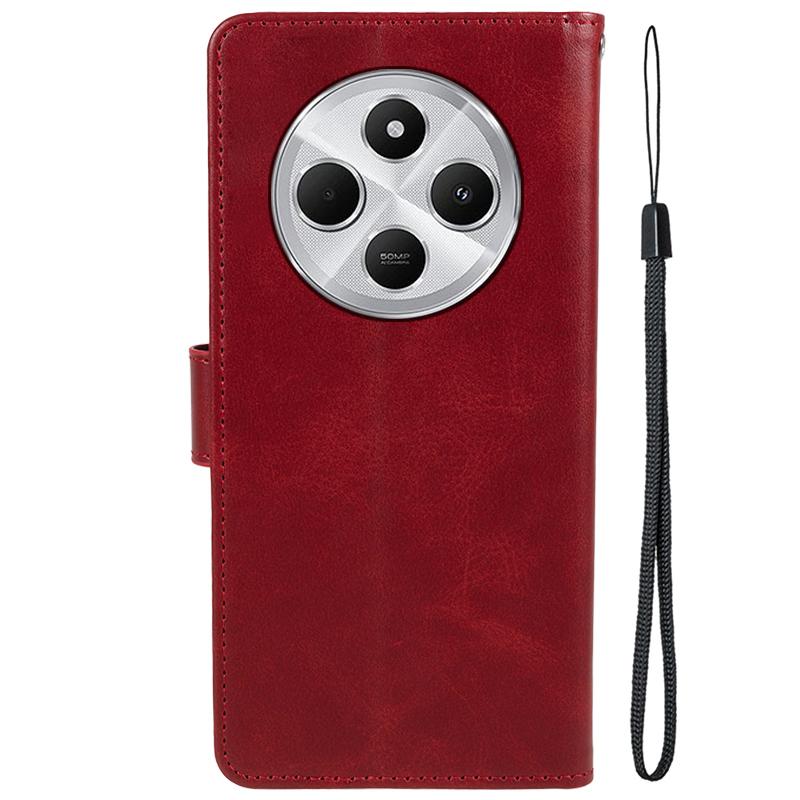 For Xiaomi Poco C75 4G/Redmi 14R 5G/14C 4G Case PU Leather Wallet Protective Phone Cover Calf Texture
