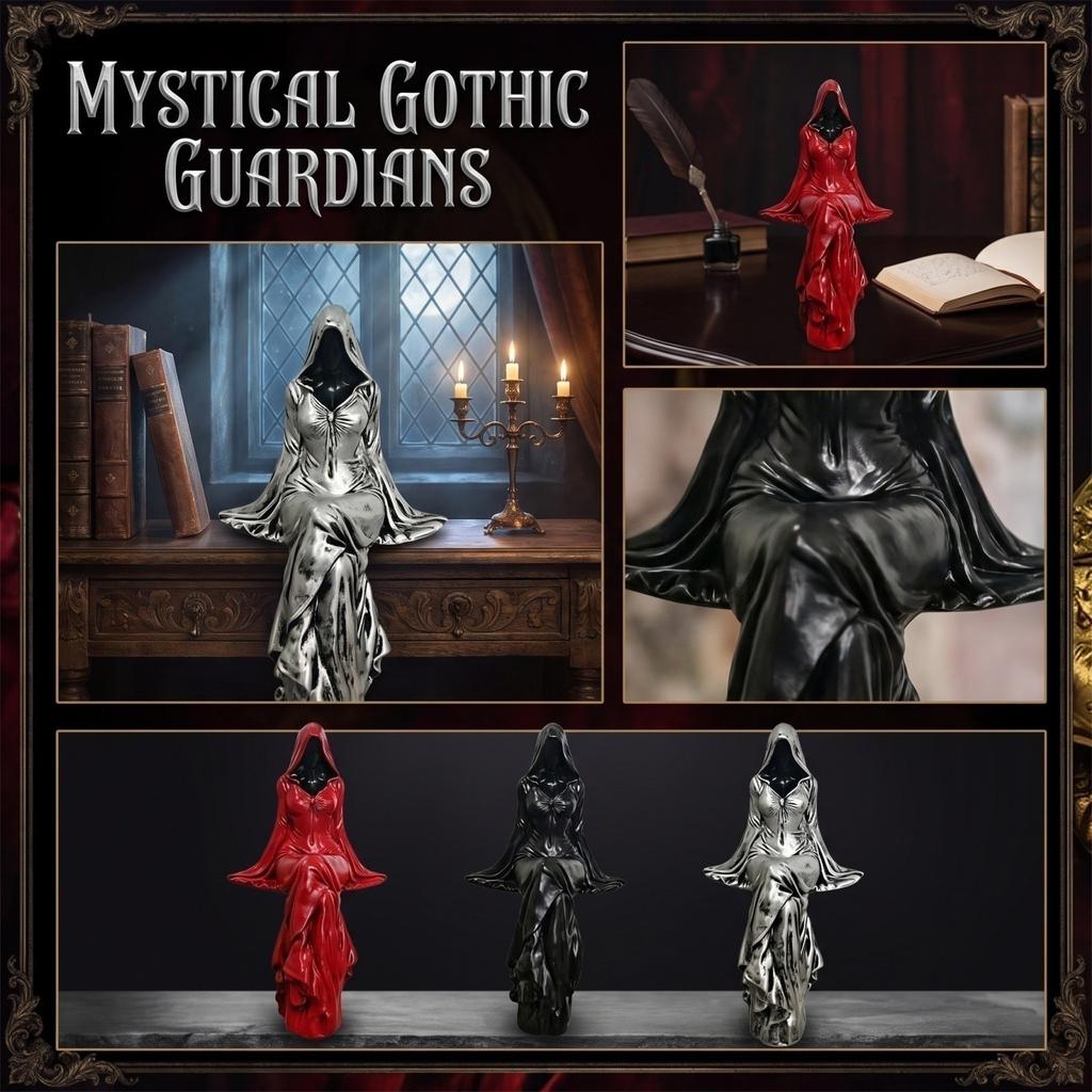Gothic Resin Figurine Statue for Home Decor, Dark Sculpture for Desk Shelf Display