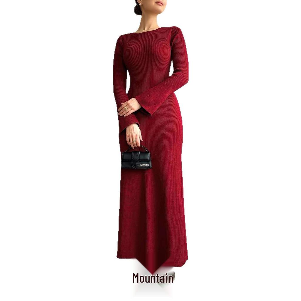 Autumn 2025 European & American Women's Loose Knit Wool Dress