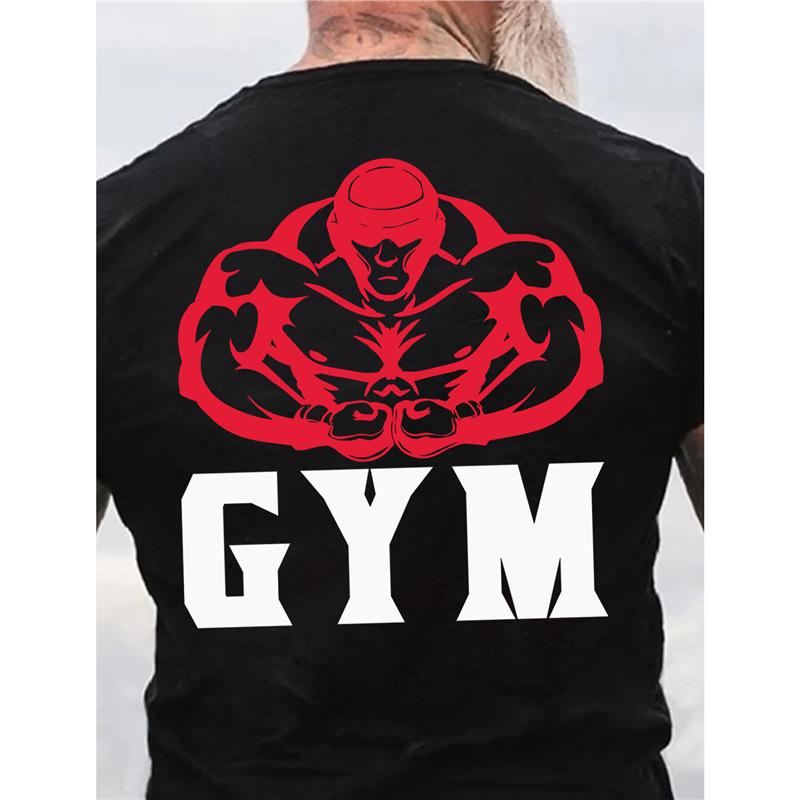 Men Black Cotton TShirt Gym Muscle Graphic Athletic Streetwear Hipster TShirt - Men s Summer Cotton Graphic Tee S разноцветный