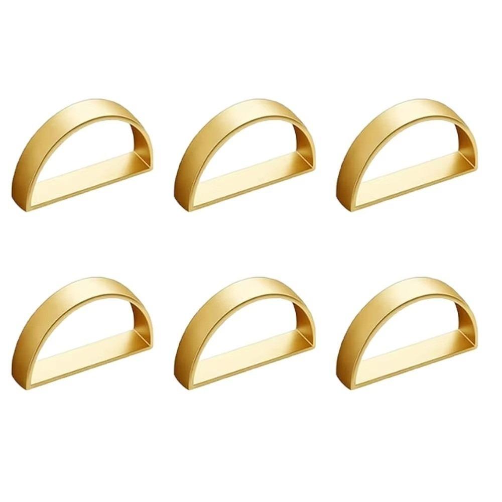 1/6/12pcs D-shaped Napkin Holder Metal Dinnig Table Decoration Elegant Napkin Ring Buckles Kitchen