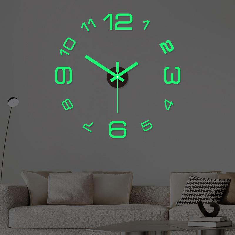 Modern and Simple, Hole-free, Creative Digital Clock, Acrylic Living Room Wall Clock, Bedroom Wall Clock, Decorative Wall Clock