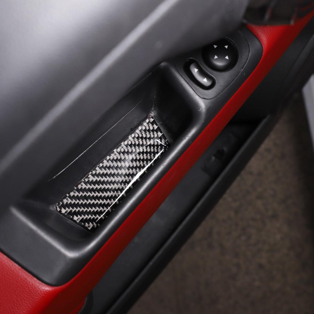 Red Carbon Fiber Interior Door Armrest Panel Trim Cover For Abarth 595 11-22