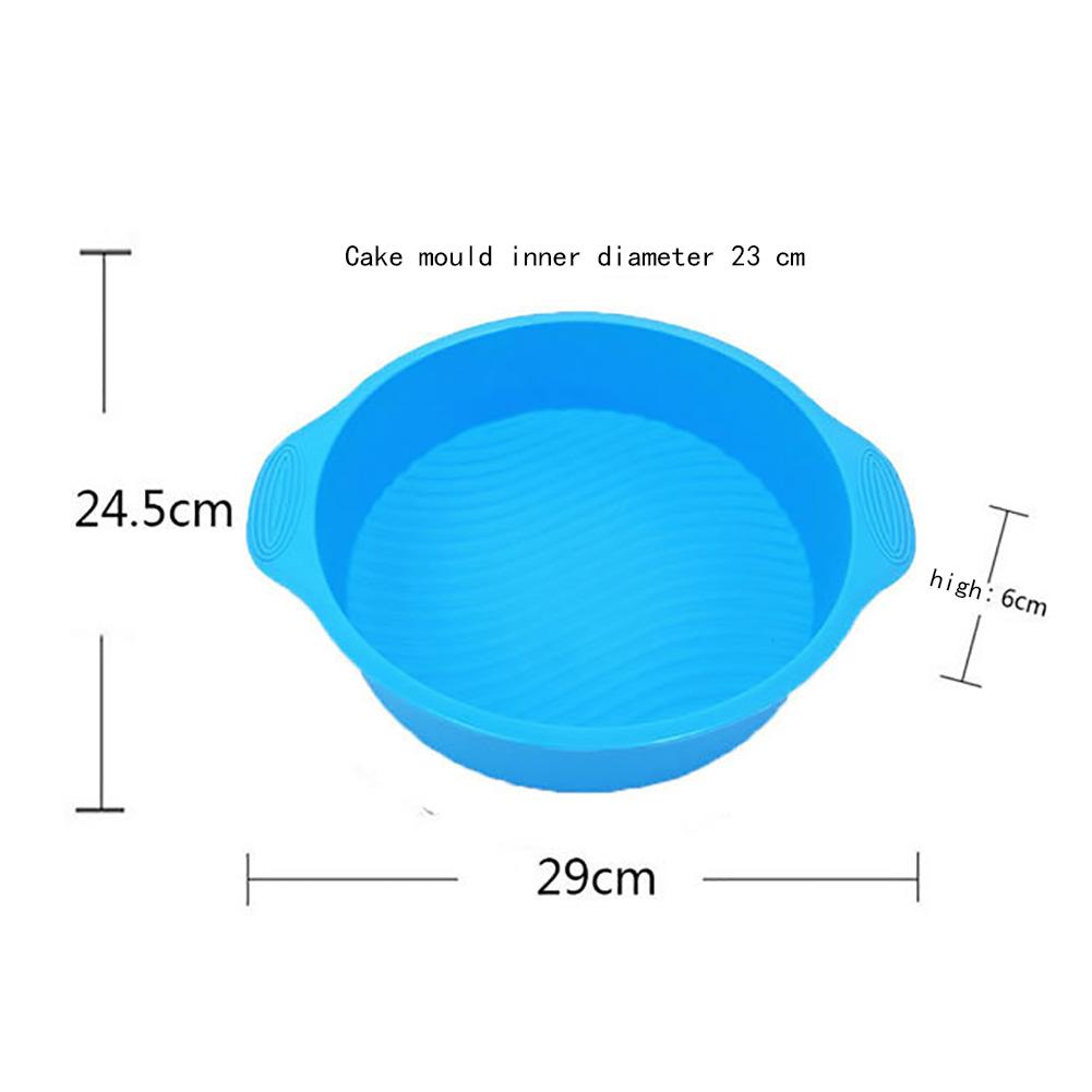 9inch Inner Diameter Round Shape Silicone Baking Cake Mold DIY Baking Cake Pan Tray(Blue)