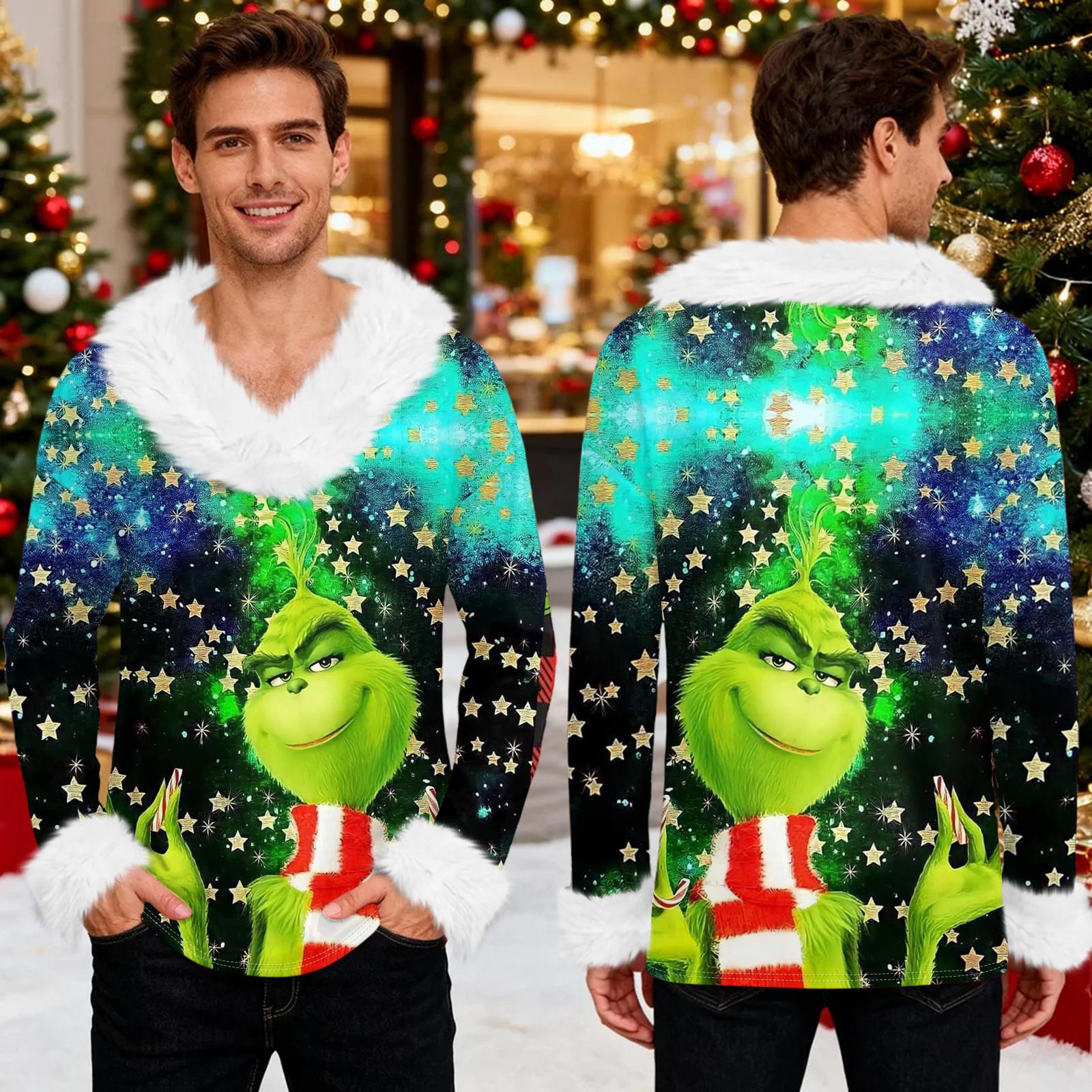 

Чоловіче різдвяне худі з флісовою підкладкою та принтом | Вечірній світшот з кишенею та штучною обробкою | Святковий пуловер великого розміру вільного крою L ціан