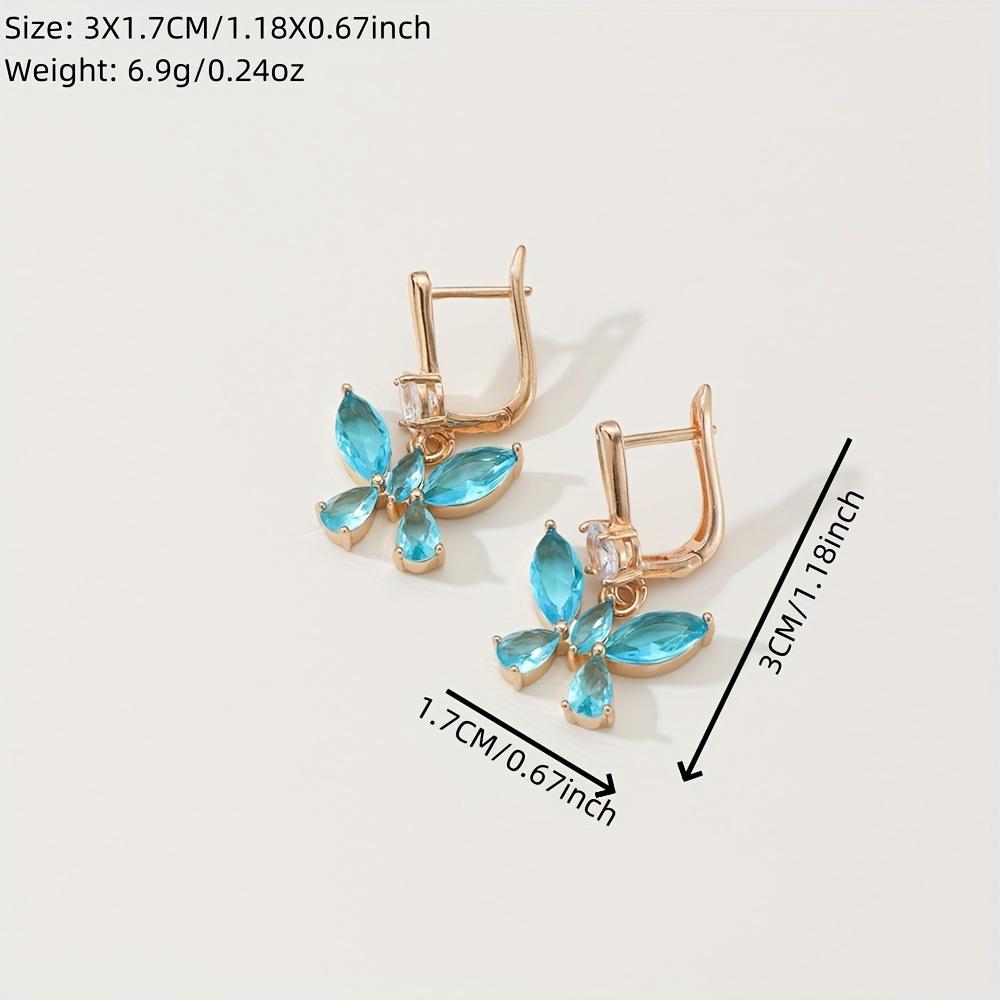 CDJAIME Blue Butterfly Shaped Dangle Earrings for Women New Fashion Golden Earring Wedding Party Jewelry Accessories