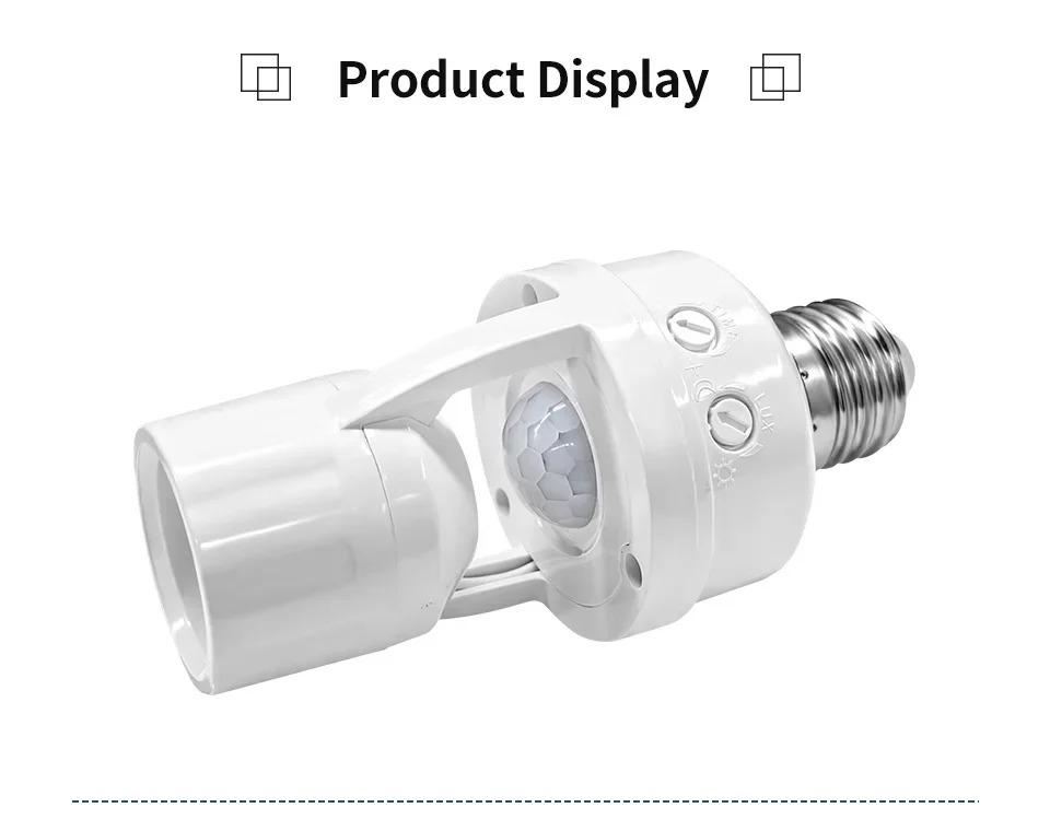 

AC100-240V E27 Bulb Socket Converter with PIR Motion Sensor Ampoule LED E27 Lamp Base Intelligent Light Switch E27 Lamp Holder