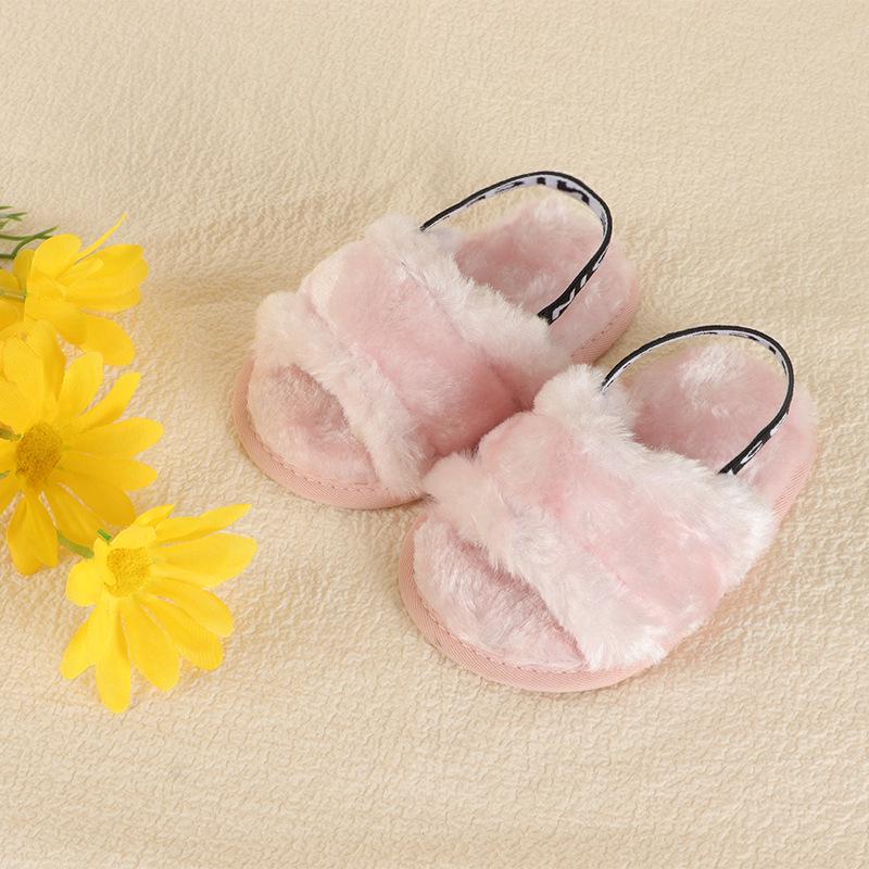 New Elastic Baby Sandals: Furry, Soft-Soled, Perfect for Spring/Summer Walking