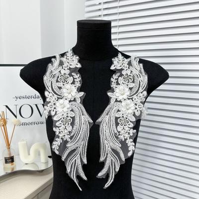 Spitze Dreidimensionale Blume Perle Kleidung Zu Blumenaccessoires, Handgemacht DIY Hochzeitskleid Dekoration Modeaccessoires