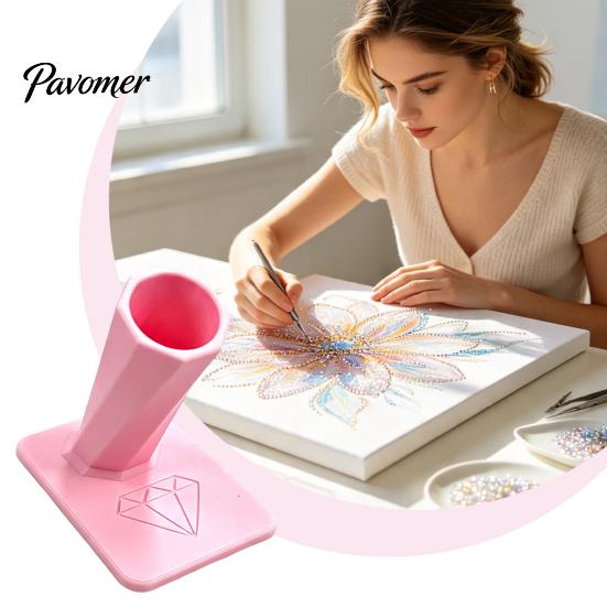 Craft Desk Storage Diamond Painting Pen Holder, 3D Printed Art Stand, Holder Desktop Organizer for Drill Pens, Dotting Tools, Crafting Supplies