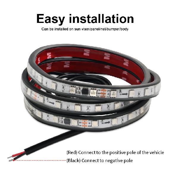 12V/24V Truck Lights Led Strips RGB Ambient Light Brake Warning Driving Lights Bar Colorful Atmosphere Lamp Auto Exterior Parts Neon Lights 4