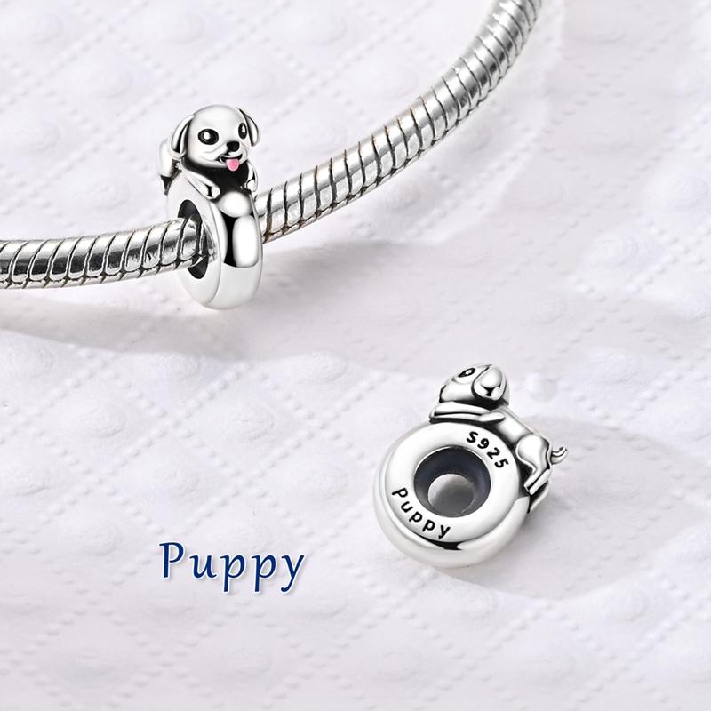 Original 925 Sterling Silver Bead Charm Cute Animal Series Silicone Clip Bead Fit Original Bracelet For Women DIY Jewelry Gift