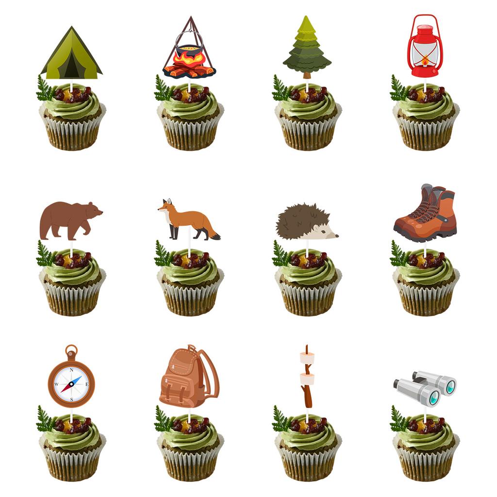 One Happy Camper Outdoor Camping Birthday Decoration Cake Plug Sign Customization