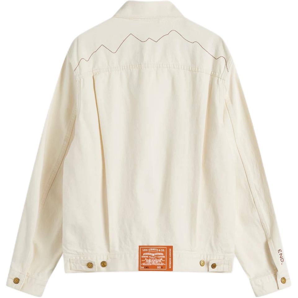 Levis Levis X End. Collaboration FW24 Front Utility Pocket Gold Button Closure Jacket Unisex Jacket White A95100000