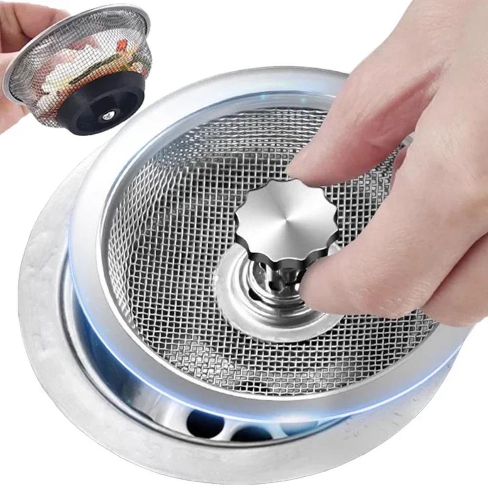 Universal Sink Drain Filter – Stainless Steel Mesh Catcher for Kitchen & Bathroom,Catches Hair,Food Scraps,Debris, Reusable,Easy To Clean, Anti-Clog