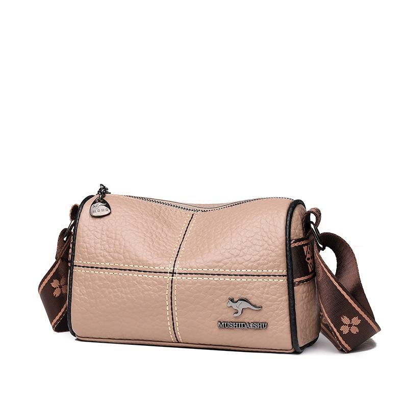 Skórzana torba damska Torba Prosty, modny, szeroki pasek na ramię Pojedyncza torba na ramię Crossbody Warstwa wierzchnia skóry wołowej