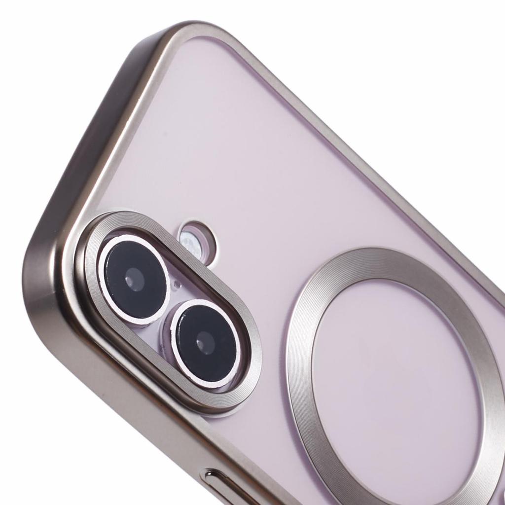 For iPhone 16 Case Matte Electroplating Phone Cover Compatible with MagSafe