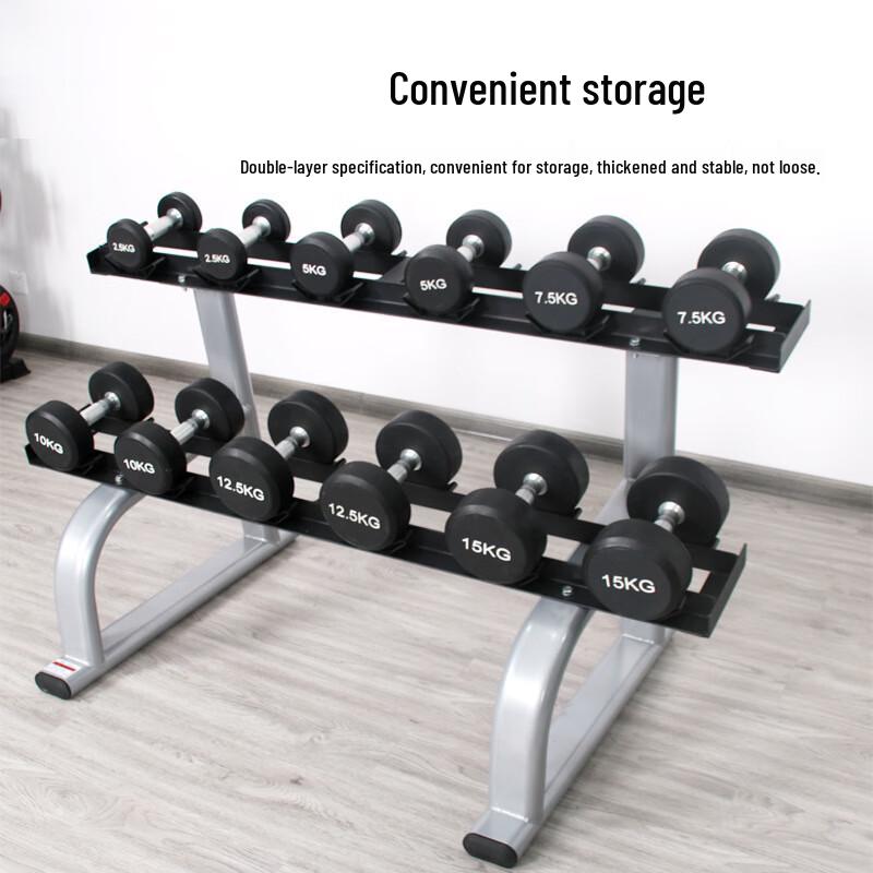 WEZHO 6-Pair Double-Layer Dumbbell Storage Rack