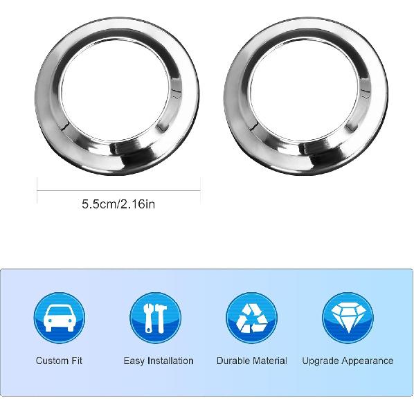 A-Pillar Speaker Cover Bezel Trim Interior Accessories for 2007-2014 Jeep Wrangler JK JKU (Chrome)
