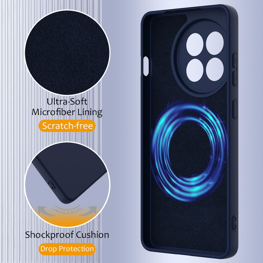For OnePlus Ace 5 5G/OnePlus Ace 5 Pro 5G/OnePlus 13R 5G Magnetic Case Anti-Drop Liquid Silicone Phone Cover