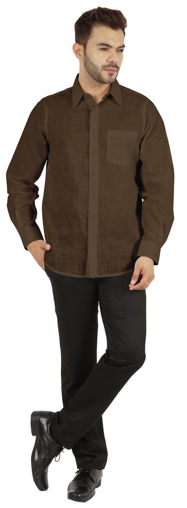 Bestman Solid Shirt For Mens Long Sleeves With Cuff Patch Pocket Shirt Cotton Office