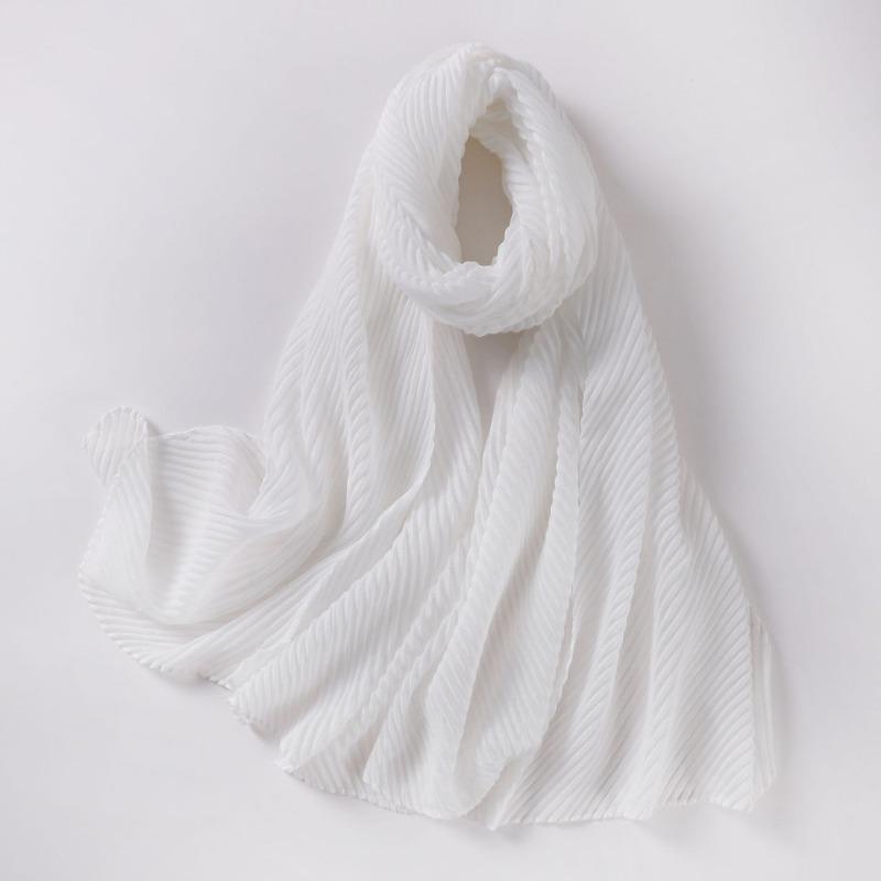 Large Size Pleated Hijab Scarf For Women Muslim Daily Wear
