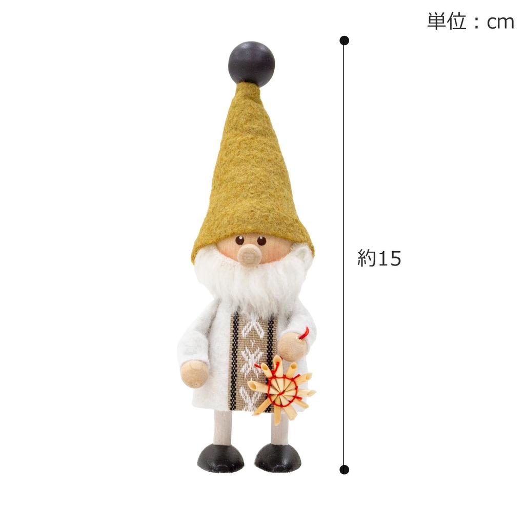 NORDIKA nisse Jul Trädocka Tomte som Håller Halmprydnad av Jule Hygge