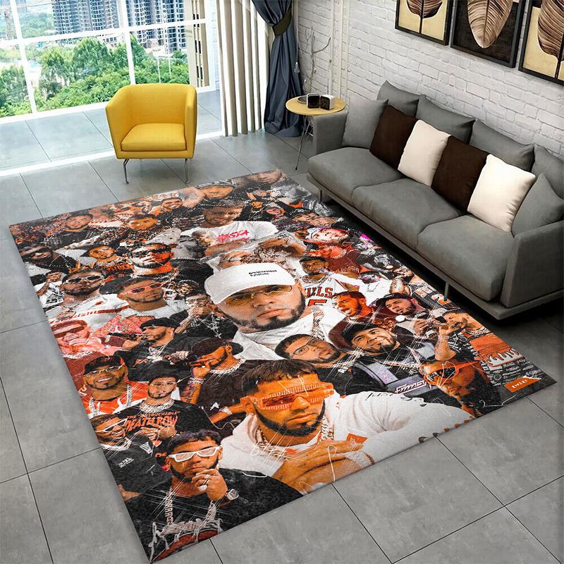 Rapper Free Anuel AA Hip Hop Carpet Rug for Playroom Bedroom Living Room Sofa Home Decor,kid Game Area Rug Non-slip Floor Mat