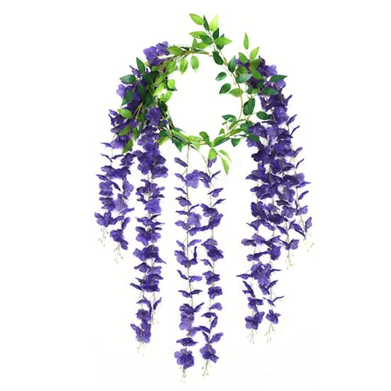 Simulated Wisteria Flowers Faux Weeping Plant with Flowers Artificial Flowering Wisteria Vine for Garland Wedding Arch Wall Decor
