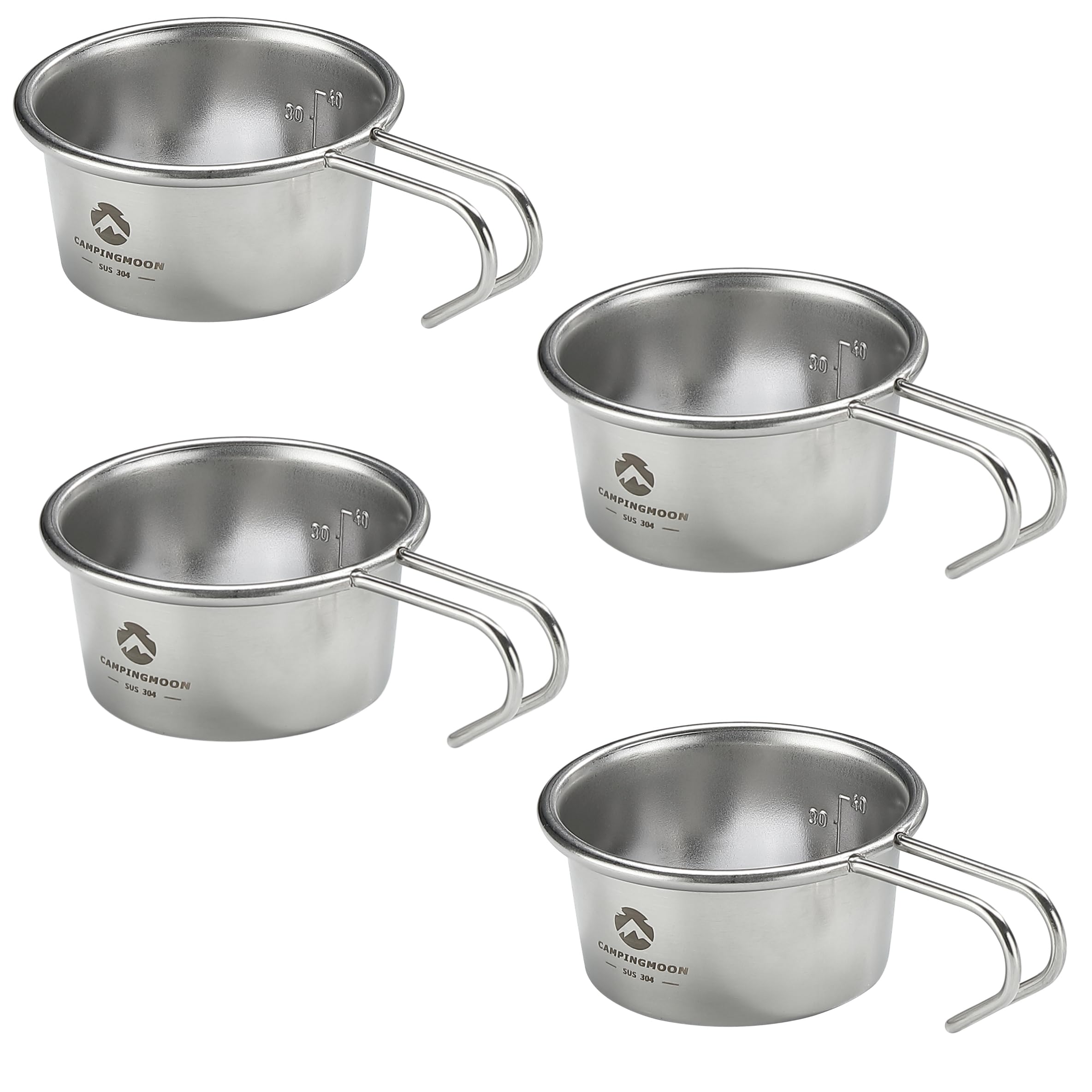 

CAMPING MOON Camping Cups, Stainless Steel Mini Sierra Cups, Baby Sierra, 60ml, 4-Piece Set, S-050-4P