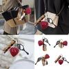 Leopard Print Comb Pendant Keychain Mirror and Heart Charm Keyring Daily Use Bag Pendant Beauty Tool Unique Gift