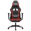 Vidaxl Gaming Chair with Footrest, Black and Wine, Faux Leather