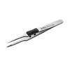 ANEX Stainless Steel Tweezers with Rubber 120mm Rounded Standard Edges for a Firm Repel Even Small Grip, Tip, Straight, No. 211-H [Rough Grip! Won't