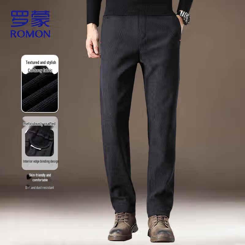 

ROMON Men s Corduroy Business Casual Trousers 4XL