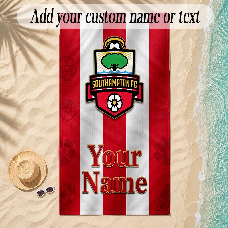 Beach TowelSouthampton FC Custom Name Text Personalized Soft Towel for Beach Pool Indoor Home Decor Gift