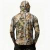 Men's Casual Leaf Camouflage Print Hooded Long Sleeve Sun Protection Shirt Lightweight Breathable Outdoor Pullover Top