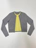 Women's Faux Two-Piece Color-Block Cardigan Sweater - Red/Chocolate
